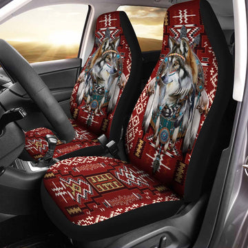Wolf Native American Pattern - Car Seat Covers