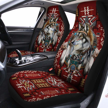 Wolf Native American Pattern - Car Seat Covers