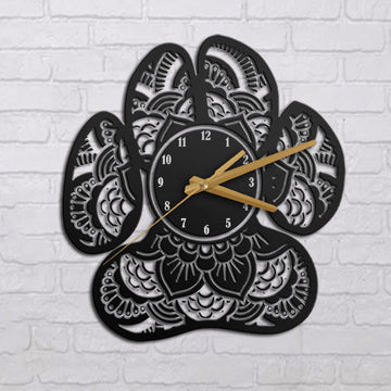 Dog Lovers Paw Print Acrylic Wall Clock