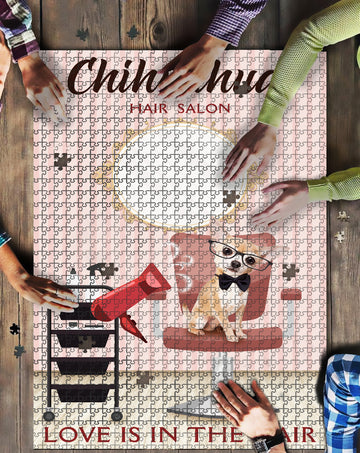 Dog Lovers Chihuahua Salon Hair Puzzle, , Gift for Chihuahua lovers, gift for Dog Lovers, gift for you, gift for him, gift for her