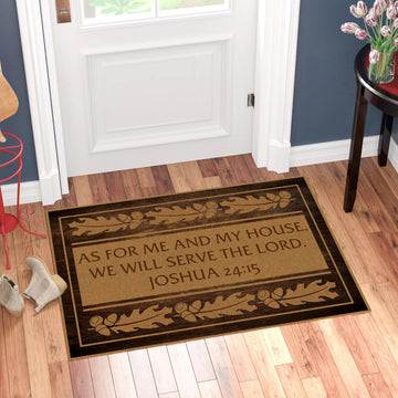 God We Will Serve The Lord Doormat