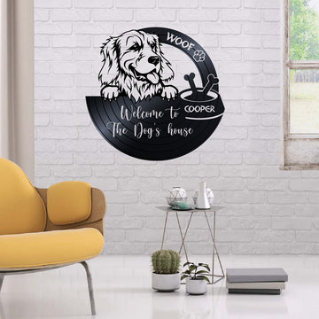 Welcome To The Golden Retriever House Dog Lovers Personalized Acrylic Sign