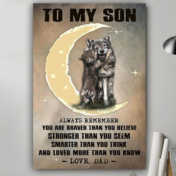To my son always remember wolf poster - Gift for son from dad Gsge