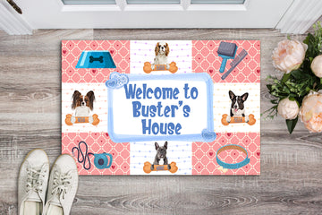 Dog Lovers Welcome To My House Personalized Doormat