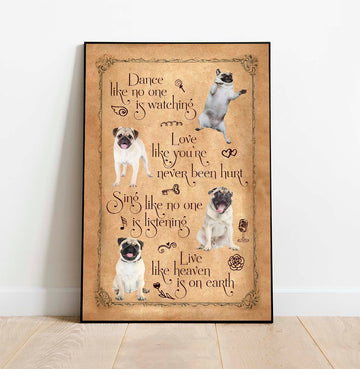 Pug Lovers Dance Like No One Is Watching Poster