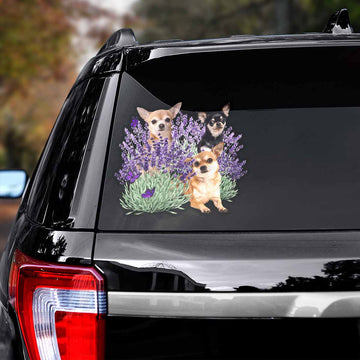 Chihuahua Lavender Garden Decal