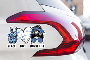 Nurse Peace Love Life Decal