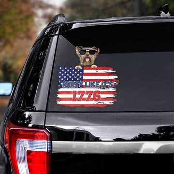 Yorkie Party 1776 Decal