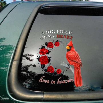 Cardinal A Big Piece Of My Heart Lives In Heaven - Decal