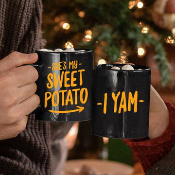 Couple gifts - She's my sweet potato i yam - Couple Mugs
