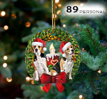 Beagle Cute Tiny Candles For Christmas Holiday - One Sided Ornament