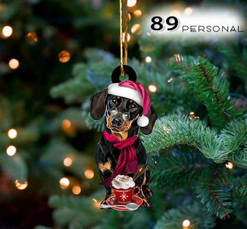 Dachshund Old Style And Warm Drinks Christmas Holiday - One Sided Ornament