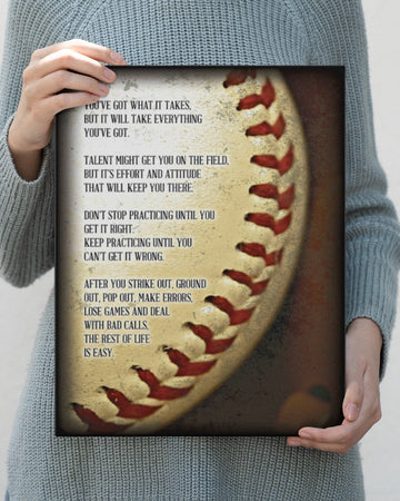 Baseball You've Got What It Takes - Matte Canvas, Gift for you , gift for him, gift for her, gift for baseball lover, gift for sport lover
