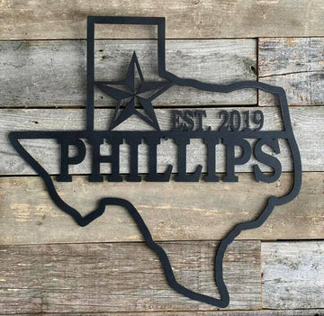 I love Texas  - Personalized Cut Metal Sign