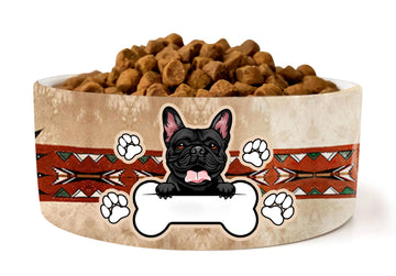 French Bulldog Stick Tongue Out And Bone - Pet Bowl