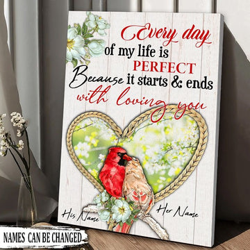 Every Day My Life Is Perfect Couple Personalized - Matte Canvas