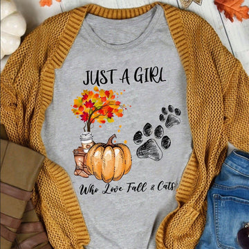 Cat - Just a Girl T-Shirt S M L XL 2XL 3XL 4XL 5XL