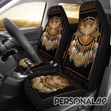 Golden Owl Native American Car Seat Cover