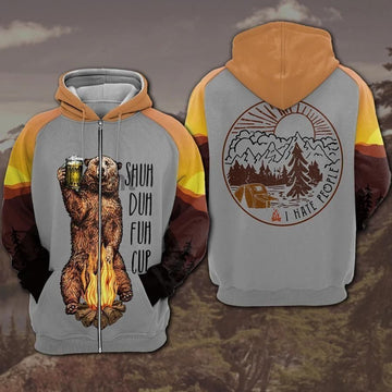 Bear Camping All Over Print Hoodie