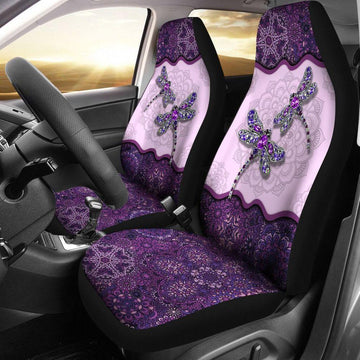 DRAGONFLY PURPLE PATTERN CAR SEAT COVERS