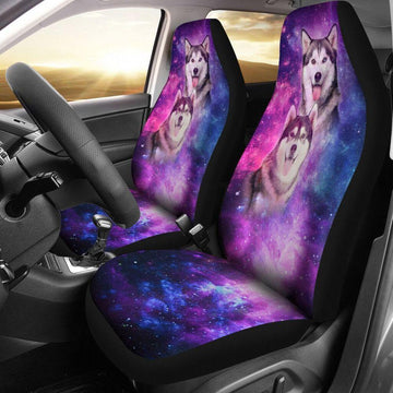Siberian Husky Galaxy Landscape - Car Seat Covers