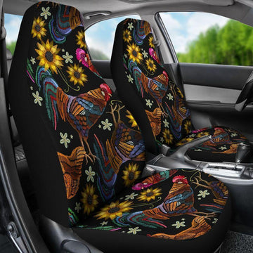 CHICKENS COLORFUL SEAT COVER