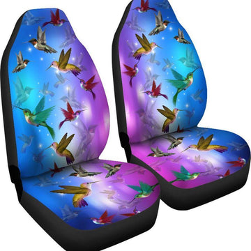 Hummingbirds Twinkled Galaxy Pattern - Car Seat Covers