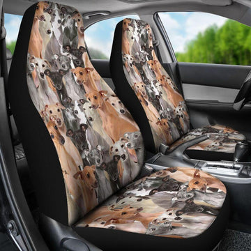 GREYHOUND CUTE FACE SEAT COVERS