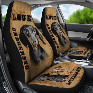 LOVE DACHSHUND SEAT COVERS