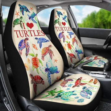 I LOVE TURTLES SEAT COVERS