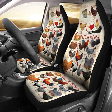 CHICKEN YARD NEST I LOVE CHICKENS - CAR SEAT COVERS