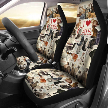 I LOVE CATS SEAT COVERS