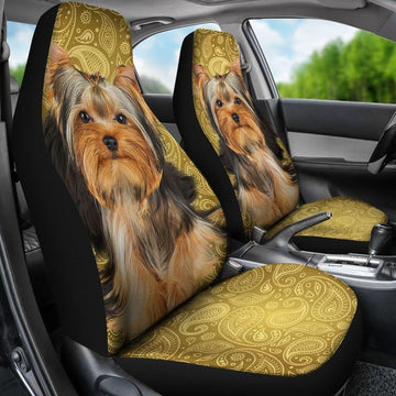 YORKSHIRE TERRIER YELLOW PATTERN SEAT COVER