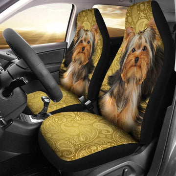 YORKSHIRE TERRIER YELLOW PATTERN SEAT COVER