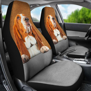 BASSET HOUND LOOK UP SEAT COVERS