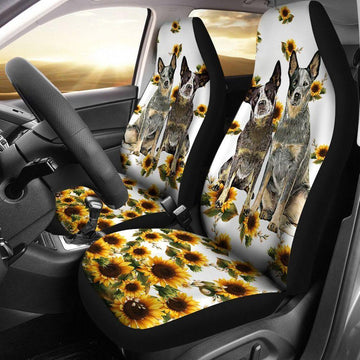 Sunflower Two Cute Heelers - Car Seat Covers