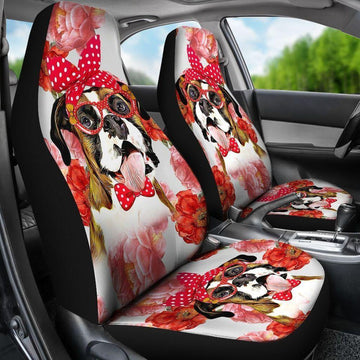 BOXER RED FLOWER SEAT COVERS