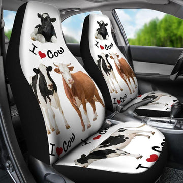 I Love Cow for Cow Lovers - Car Seat Covers