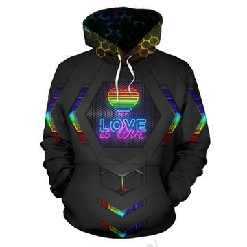 LGBT- Love Is Love Neon All Over Print Hoodie 176