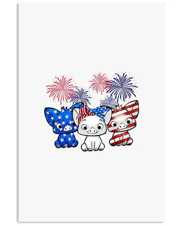 Pig freedom color american poster