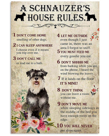 A Schnauzer's house rules poster