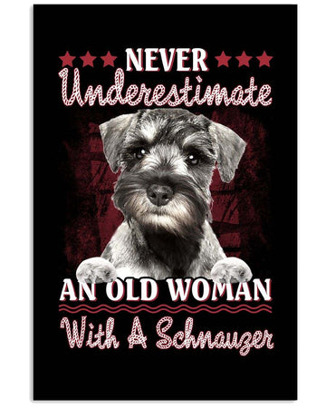 Schnauzer never underestimate an old woman - Standard poster