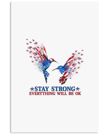 Hummingbird stay strong american poster