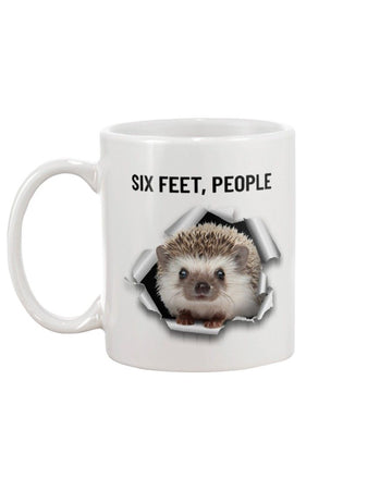 Hedgehog six feet people Mug White 11Oz