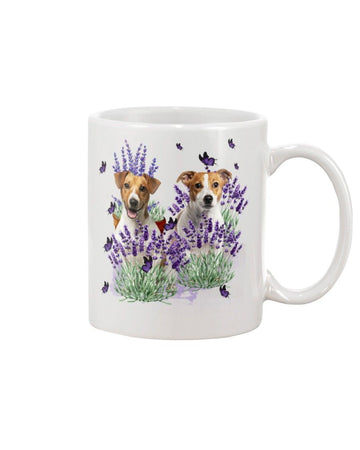 Jack Russell Terrier with lavender Mug White 11Oz
