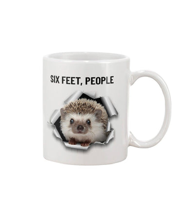 Hedgehog six feet people Mug White 11Oz