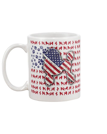 poodle mini american flag Mug White 11Oz
