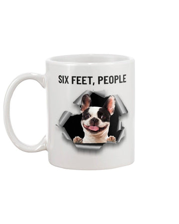 French Bulldog six feet people Mug White 11Oz
