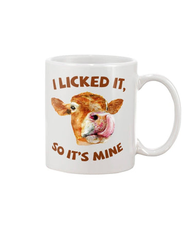 cow lick it so its mine Mug White 11Oz