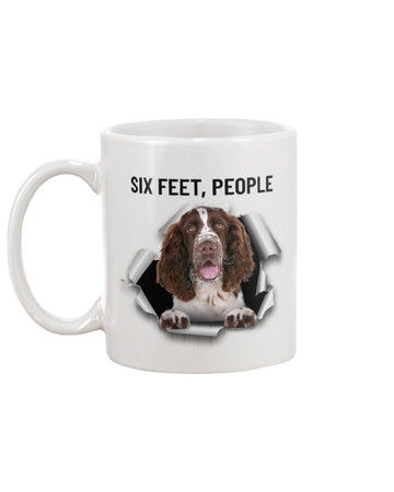 English Springer Spaniel six feet people Mug White 11Oz